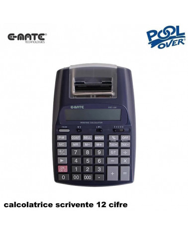 E-MATE CALCOLATRICE SCRIVENTE POOL PRT180 96338 12 CIFRE