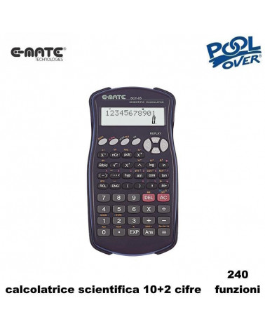 E-MATE CALCOLATRICE SCIENTIFICA POOL SCT05 96212 10+2 CIFRE 240 FUNZ