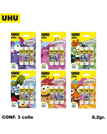 UHU COLLA STICK MONSTER 8,2gr. BLISTER 3pz.