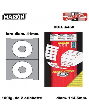 MARKIN ETICHETTE FOTOCOPIABILI 100FG. A460-D.114.5-PER CD