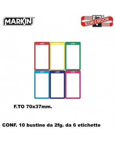 MARKIN ETICHETTE ADESIVE 10CF. 2FG. 70x37 BORDATE