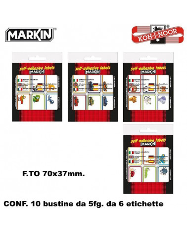 MARKIN ETICHETTE ADESIVE 10CF. 5FG. FANTASIA