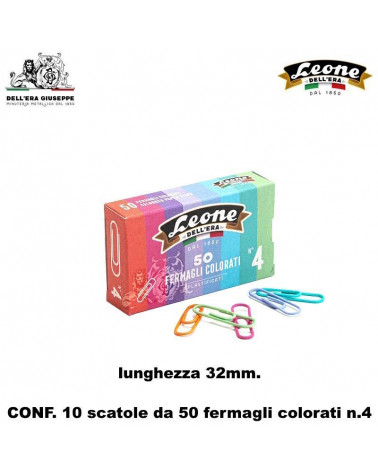 LEONE DELLERA FERMAGLI COLORATI N.4  [10CF]