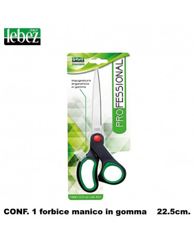 LEBEZ FORBICE ACCIAIO 22,5CM.LEBEZ MANICO GOMMA