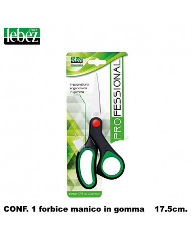 LEBEZ FORBICE ACCIAIO 17,5CM.LEBEZ MANICO GOMMA