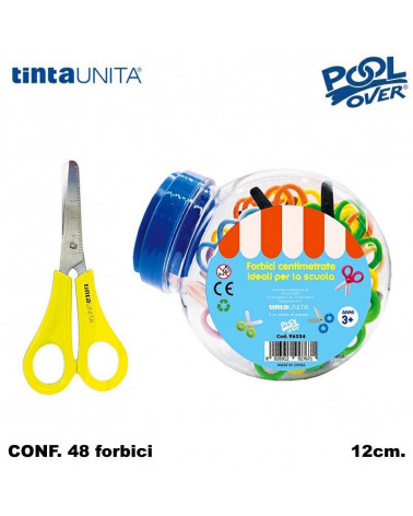 TINTA UNITA FORBICE SCUOLA CENTIMETRATE BARATTOLO 96334 [48PZ]