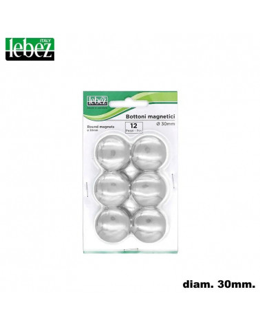 LEBEZ MAGNETI ROTONDI 30MM.12PZ. BIANCO