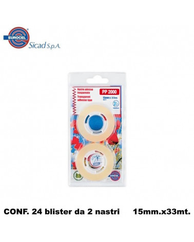EUROCEL NASTRO ADESIVO 15X33 24 BLISTER 2PZ.