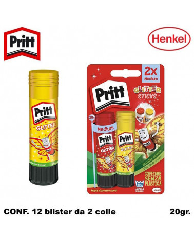 PRITT COLLA STICK GLITTER 20GR. 12BL. 2PZ. 2744164