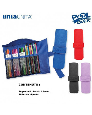 TINTA UNITA ROTOLO RETE PLUS 18 PASTELLI + 18 PENNARELLI BRUSH