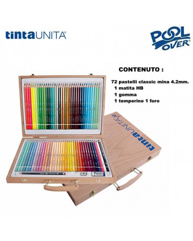 TINTA UNITA VALIGETTA LEGNO 72 PASTELLI CLASSIC