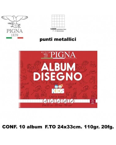 PIGNA ALBUM 24X33 20FG. DISEGNO-1CM [10PZ]