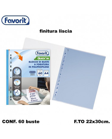 FAVORIT QUICK'IN BLOCCO DI BUSTE A FORATURA 60fg.