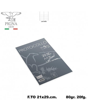 PIGNA PROTOCOLLO 80GR.A4 20FG. USO BOLLO