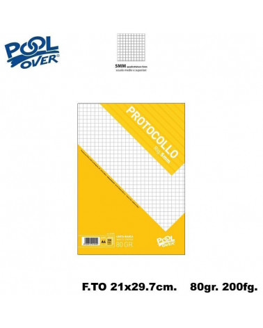 POOL OVER PROTOCOLLO 80gr.A4 200fg. 5MM 91094