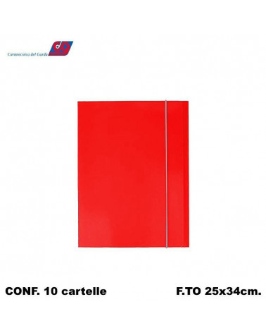 GARDA CARTELLA CON ELASTICO A4 ROSSO-3 LEMBI C.DEL [10PZ]