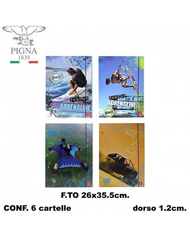 PIGNA CARTELLA CON ELASTICO 6PZ.D.1,2 ADRENALINE