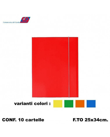 GARDA CARTELLA CON ELASTICO A4 3 LEMBI ASSORTITE C.DEL [10PZ]