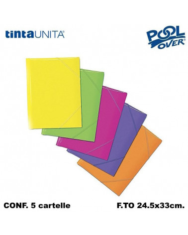 TINTA UNITA CARTELLA 3 LEMBI CON ELASTICO A4 PPL 97924 [5PZ]