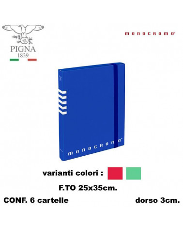 MONOCROMO CARTELLA CON ELASTICO A4 DORSO 3  [6PZ]