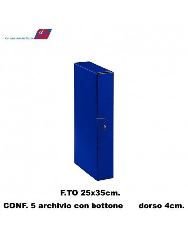 GARDA ARCHIVIO BOTTONE 25X35 BLU-DORSO 4 C.DEL [5PZ]