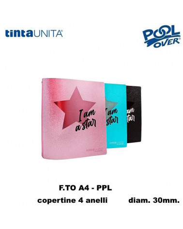 TINTA UNITA COPERTINA A4 4 ANELLI PPL 030 50121 GLAMOUR