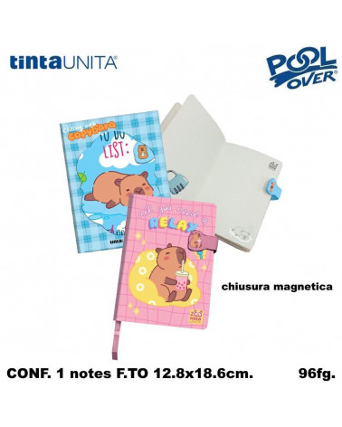 TINTA UNITA CAPIBARA NOTEBOOK CHIUSURA MAGNETICA