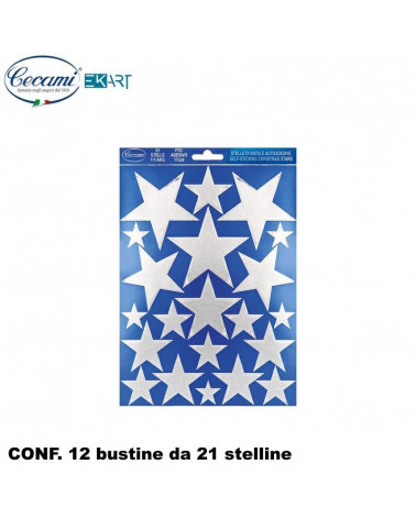 CECAMI STELLE ADESIVE ARGENTO GRANDI 50050SA [12PZ]