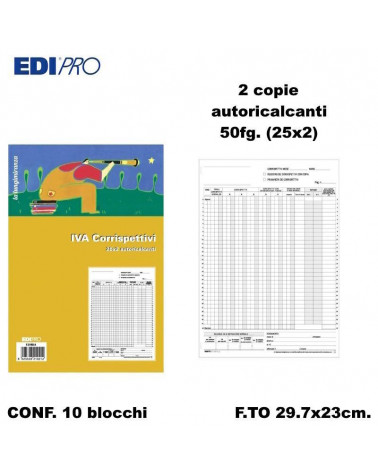 EDIPRO REGISTRO CORRISPETTIVI A4 24 MESI 29.7x23 E2102A [10PZ]
