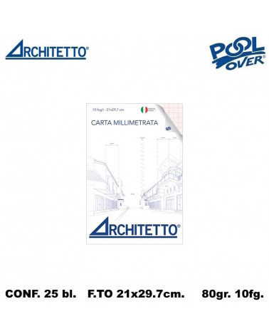 ARCHITETTO BLOCCO MILLIMETRATO 21X29.7 10FG. 44140 [25PZ]