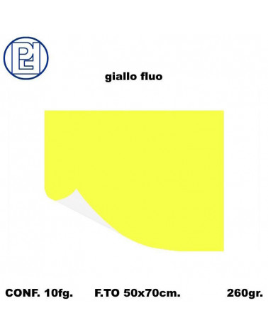 PICARTA CARTONCINO 50X70 GIALLO FLUORESCENTE [10FG]