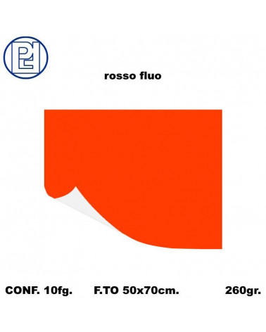 PICARTA CARTONCINO 50X70 ROSSO FLUORESCENTE [10FG]