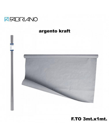 FABRIANO CARTONCINO KRAFT 60gr.3mx1m.ARGENTO