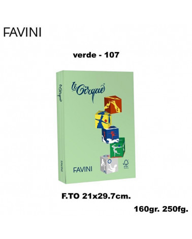 FAVINI CARTA A4 160gr.250fg.LE CIRQUE VERDE-TENUE-FOTOCOPIE