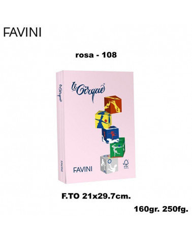 FAVINI CARTA A4 160gr.250fg.LE CIRQUE ROSA-TENUE-FOTOCOPIE
