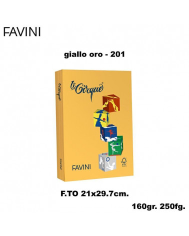 FAVINI CARTA A4 160gr.250fg.LE CIRQUE GIALLO ORO-FORTE-FOTOCOPIE