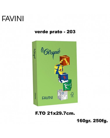 FAVINI CARTA A4 160gr.250fg.LE CIRQUE VERDE PRATO-FORTE-FOTOCOPIE