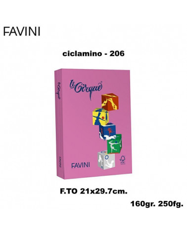 FAVINI CARTA A4 160gr.250fg.LE CIRQUE CICLAMINO-FORTE-FOTOCOPIE