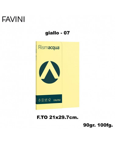 FAVINI RISMACQUA SMALL A4 90gr.100fg.GIALLO-FOTOCOPIE