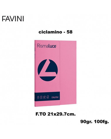 FAVINI RISMALUCE SMALL A4 90gr.100fg.CICLAMINO-FOTOCOPIE