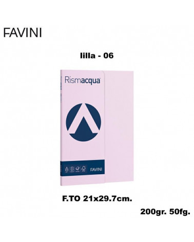 FAVINI RISMACQUA SMALL A4 200gr.50fg.LILLA-FOTOCOPIE