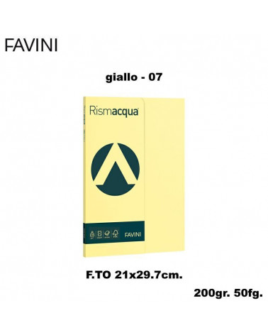 FAVINI RISMACQUA SMALL A4 200gr.50fg.GIALLO-FOTOCOPIE