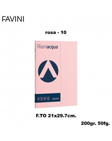 FAVINI RISMACQUA SMALL A4 200gr.50fg.ROSA-FOTOCOPIE