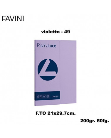 FAVINI RISMALUCE SMALL A4 200gr.50fg.VIOLETTO FOTOCOPIE