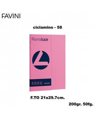 FAVINI RISMALUCE SMALL A4 200gr.50fg.CICLAMINO-FOTOCOPIE