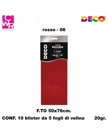 CWR VELINA COLORATA 5FG.50X76 ROSSO [10PZ]
