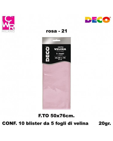 CWR VELINA COLORATA 5FG.50X76 ROSA [10PZ]