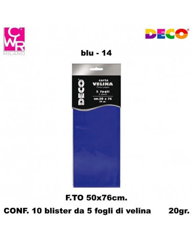 CWR VELINA COLORATA 5FG.50X76 BLU [10PZ]