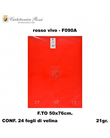 C.ROSSI VELINA COLORATA 24FG.50X76 ROSSO VIVO F090