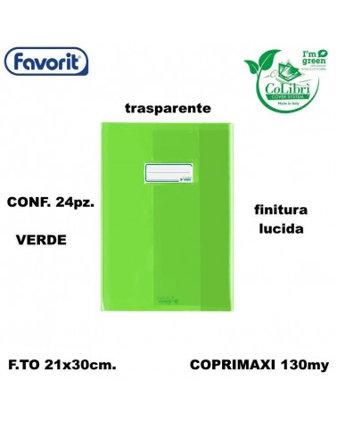 COLIBRI COPRIMAXI 130MY TRASPARENTI VERDE [24PZ]